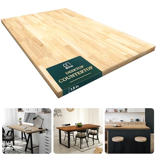 8 ft Hevea Butcher Block Countertop Unfinished Solid Wood