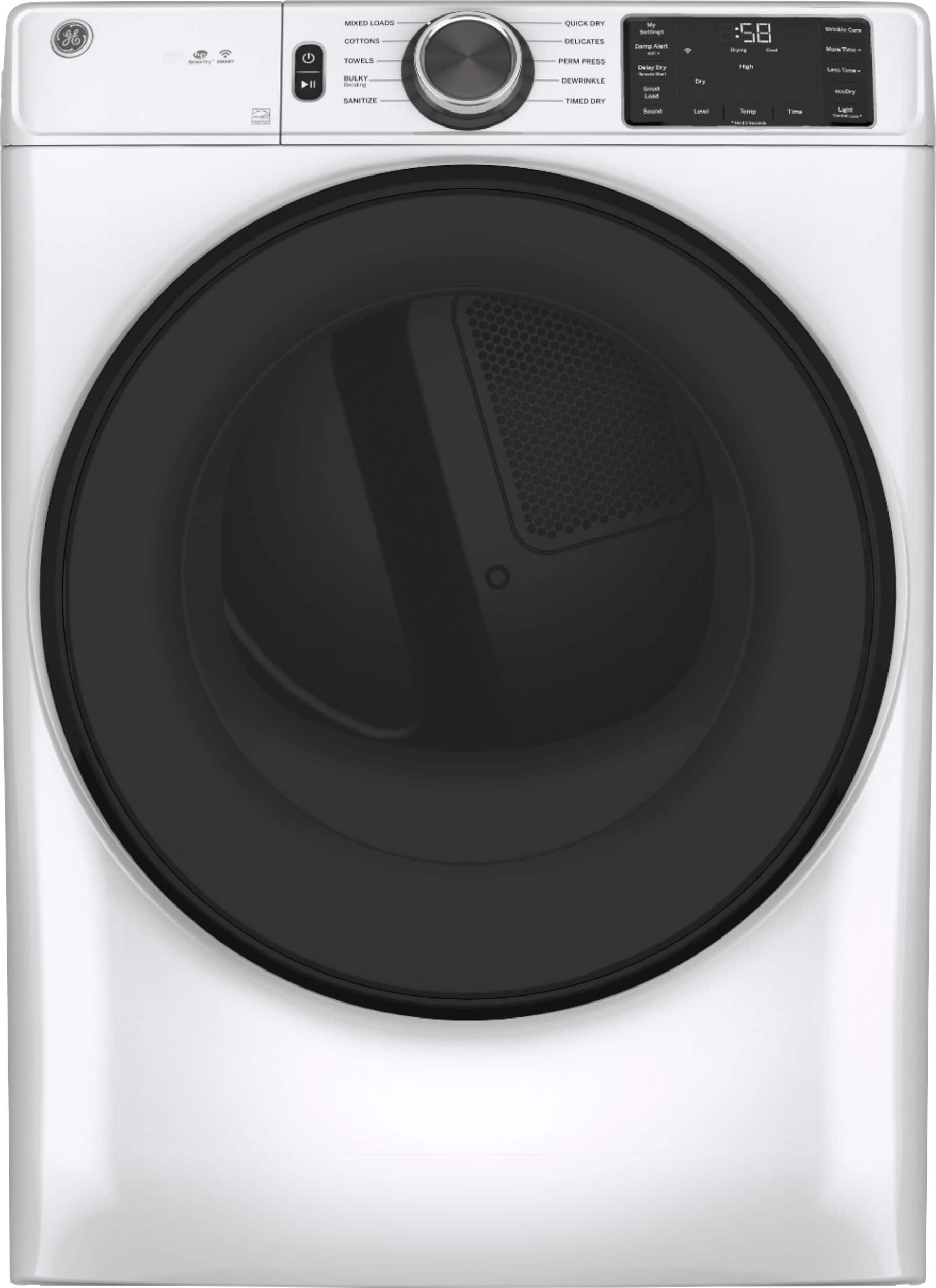 GE GFD55ESSNWW Front Load Electric Smart Dryer White Steam WiFi