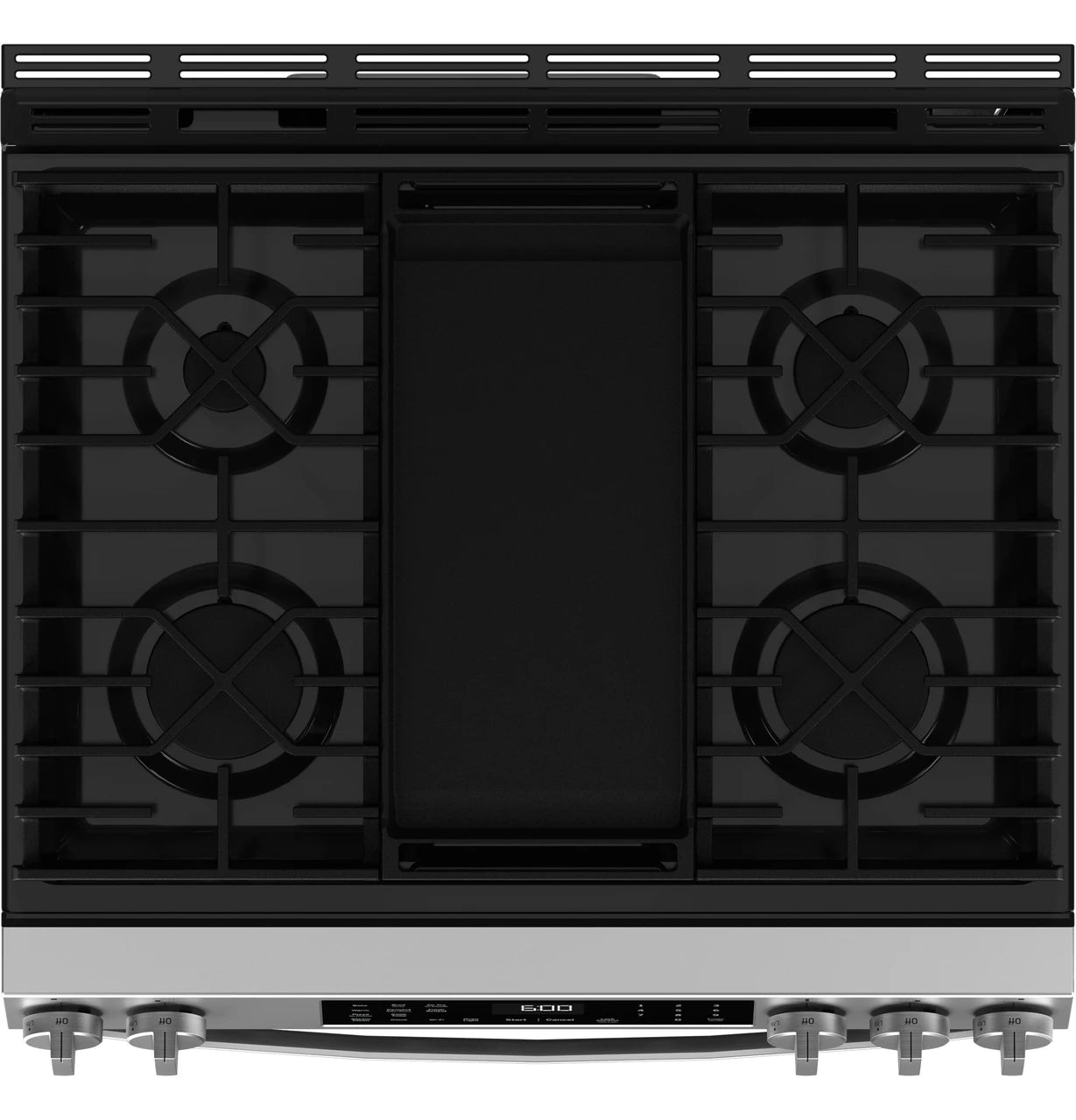 GE GGS600AVFS 30 inch fingerprint-resistant stainless steel slide-in gas convection range available at Deals Depot in Detroit