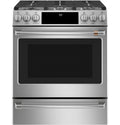 Café CGS700P2MS1 30 inch stainless steel smart slide-in gas range available as a new scratch-and-dent deal at Deals Depot in Detroit