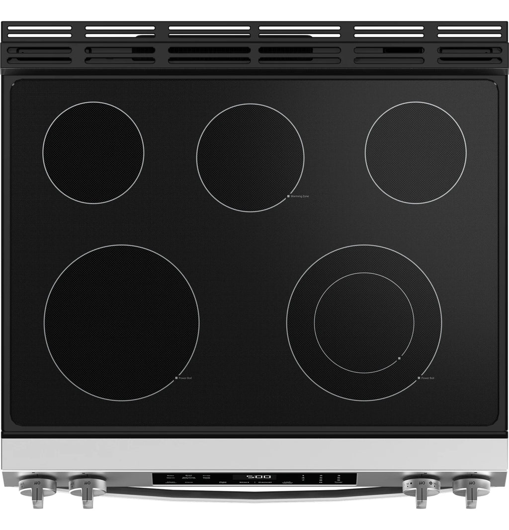 GE GRS500PVSS 30 inch stainless steel slide-in electric range available at Deals Depot in Detroit