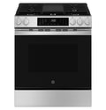 GE GGS600AVFS 30 inch fingerprint-resistant stainless steel slide-in gas convection range available as a new scratch-and-dent deal at Deals Depot in Detroit