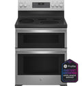 GE Profile PB965YPFS 30 inch fingerprint-resistant stainless steel smart electric double oven range available as a new scratch-and-dent deal at Deals Depot in Detroit
