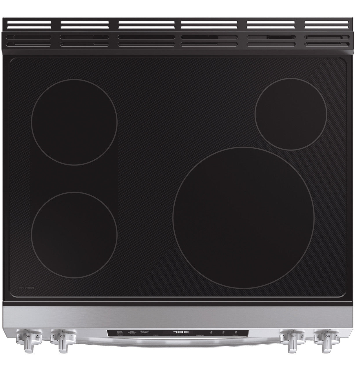 GE Profile PHS700AYFS 30 inch fingerprint-resistant stainless steel smart slide-in induction range available at Deals Depot in Detroit